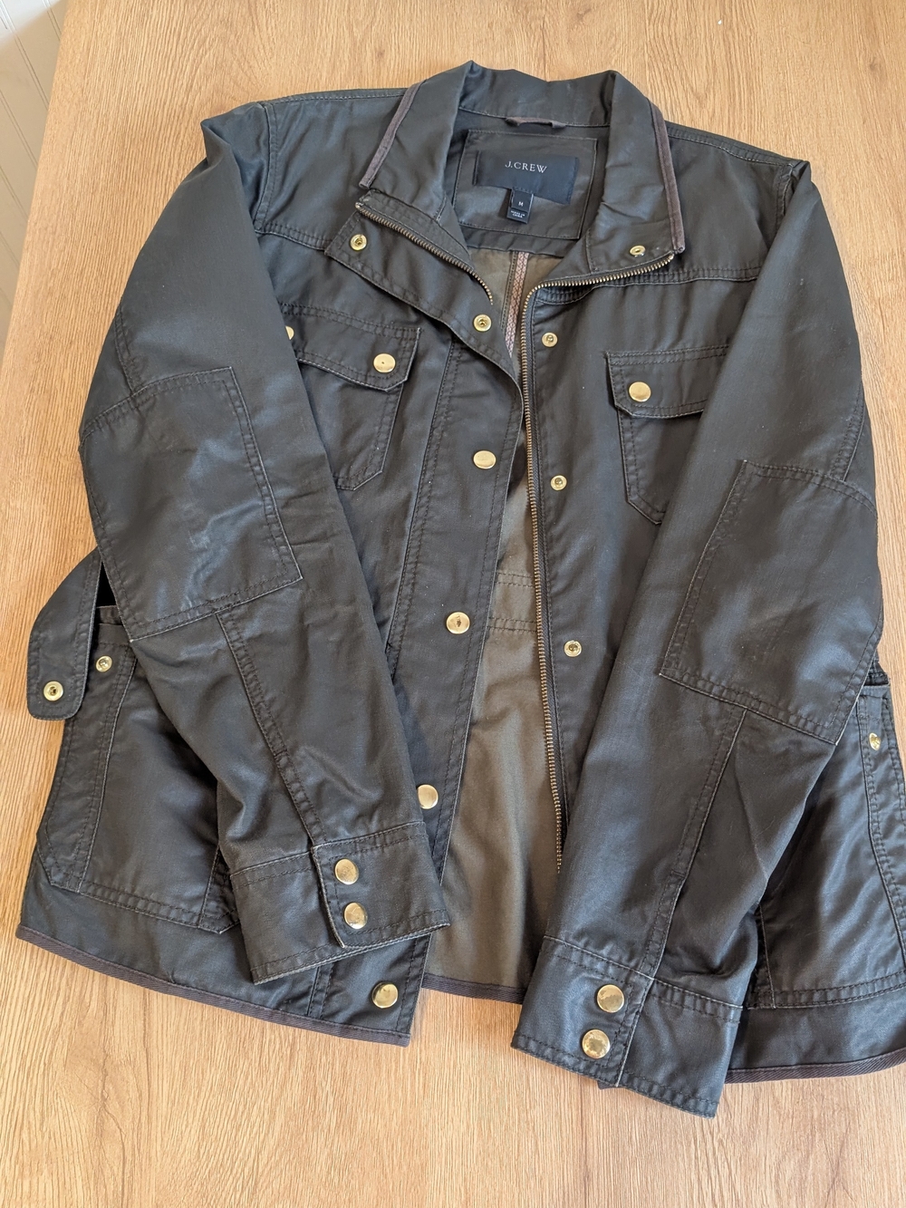 J. Crew Black Utility Jacket with Gold Buttons